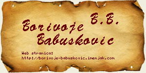 Borivoje Babušković vizit kartica